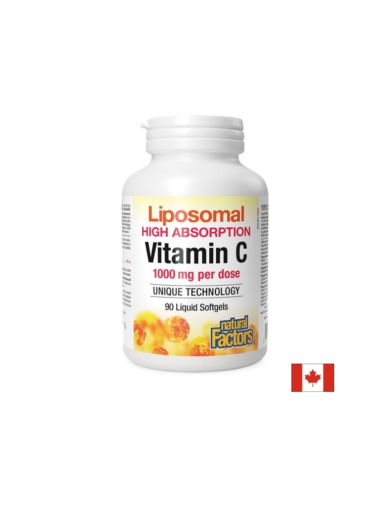 Liposomal High Absoprtion Vitamin C - Липозомен витамин С 500 mg, 90 софтгел капсули Natural Factors