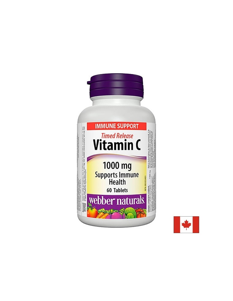 Time Release Vitamin C - Витамин С 1000 mg, 60 таблетки с удължено освобождаване Webber Naturals