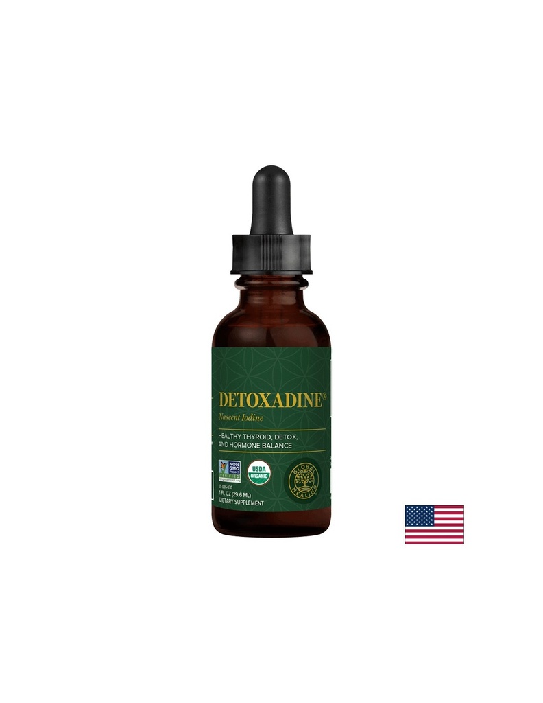 Detoxadine® Nascent Iodine - Detoxadine® сертифициран органичен атомен йод,  29,6 ml Global Healing
