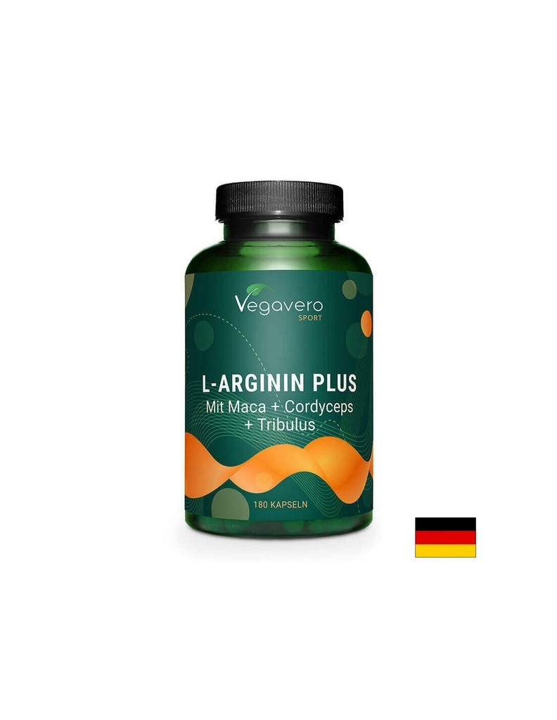 Л-Аргинин Плюс Мака, Кордицепс и Трибулус -  L-Arginin Plus (mit Maca, Cordyceps, Tribulus), 180 капсули