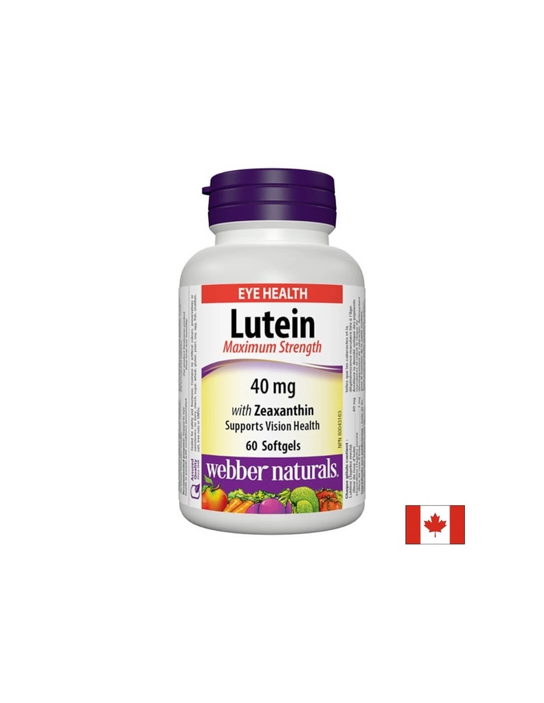 Lutein with Zeaxanthin Extra Strength – Лутеин и зеаксантин – В подкрепа на зрението, 60 софтгел капсули Webber Naturals