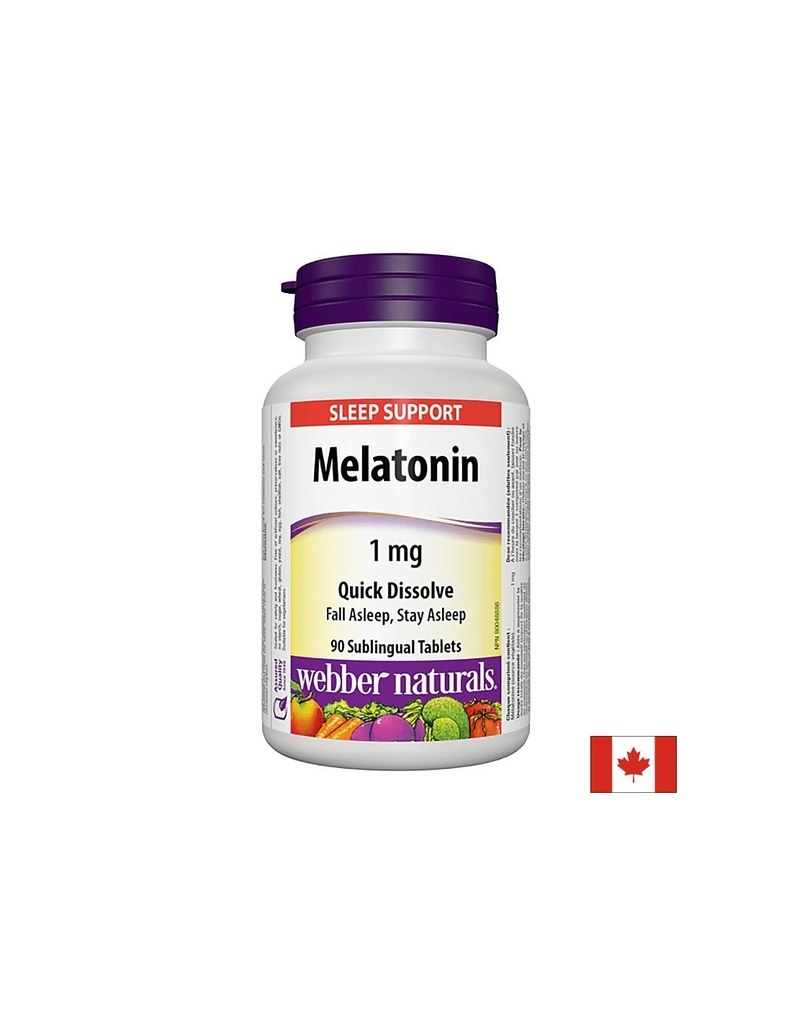 При безсъние - Мелатонин 1 mg, 90 сублингвални таблетки Webber Naturals