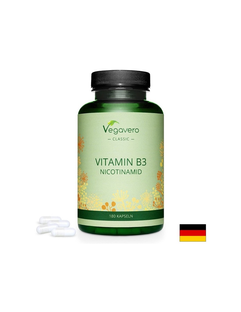 Витамин В3 (Никотинамид) - Vitamin B3 Nicotinamid, 180 капсули