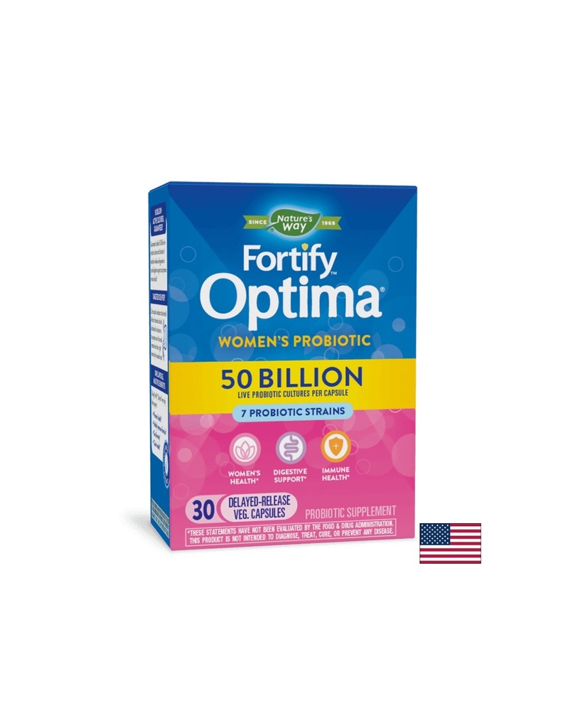 Пробиотик за жени - Fortify Optima Women’s Probiotic, 50 млрд. активни пробиотици, 30 капсули