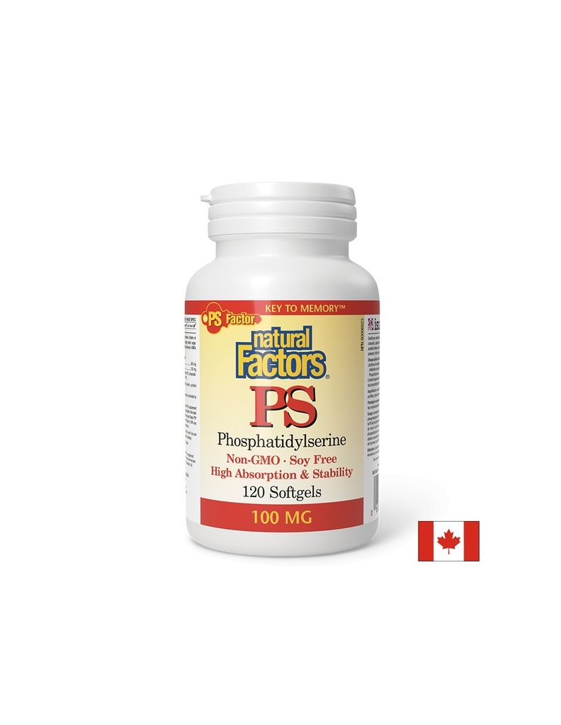 Добра памет и концентрация - ПиЕс Фосфатидилсерин, 100 mg х 120 софтгел капсули Natural Factors