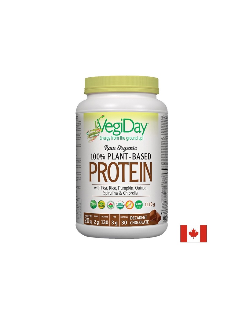 Веган растителен протеин органик - Обогатен с хлорела и спирулина, 1100 g, прах, с вкус на шоколад Natural Factors
