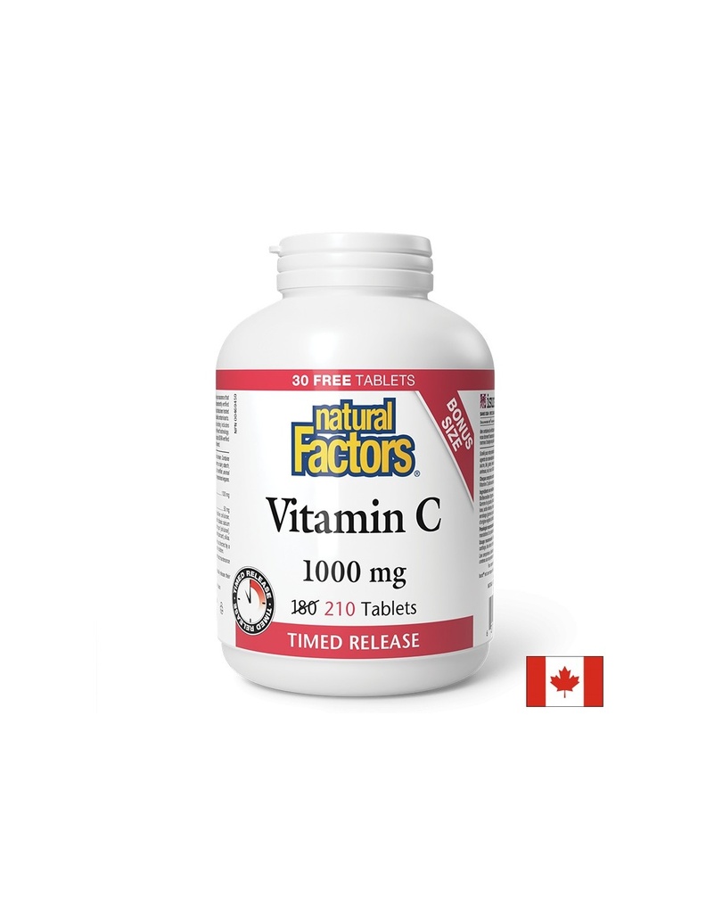 Витамин С 1000 mg и Биофлавони - Имунитет, 210 таблетки (с удължено освобождаване) Natural Factors