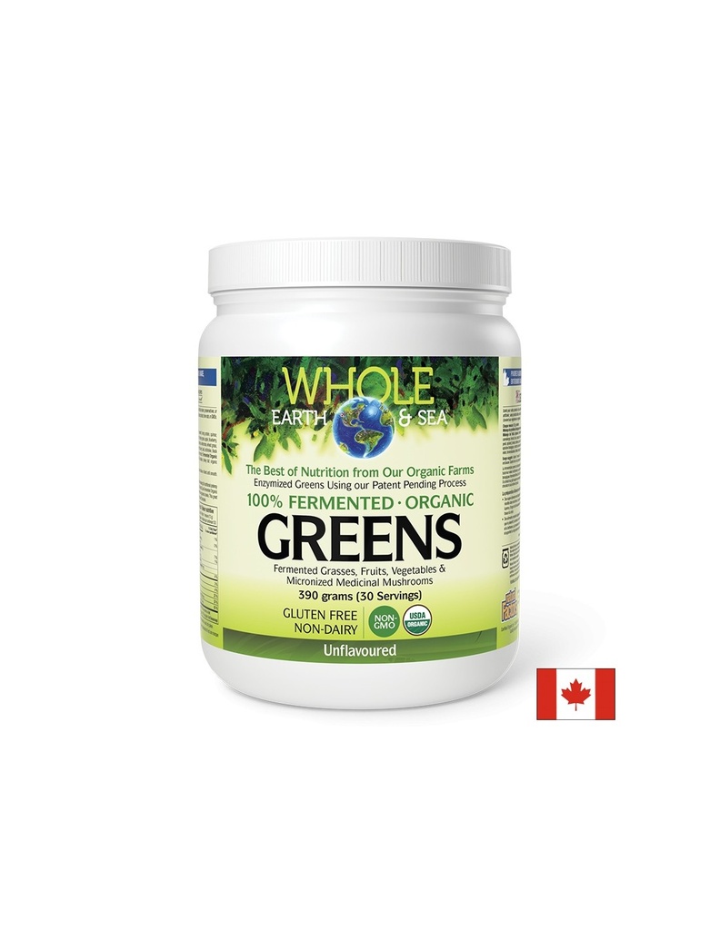 Whole Earth & Sea - 100% ферментирали органик растителни храни, неовкусен х 390 g пудра Natural Factors