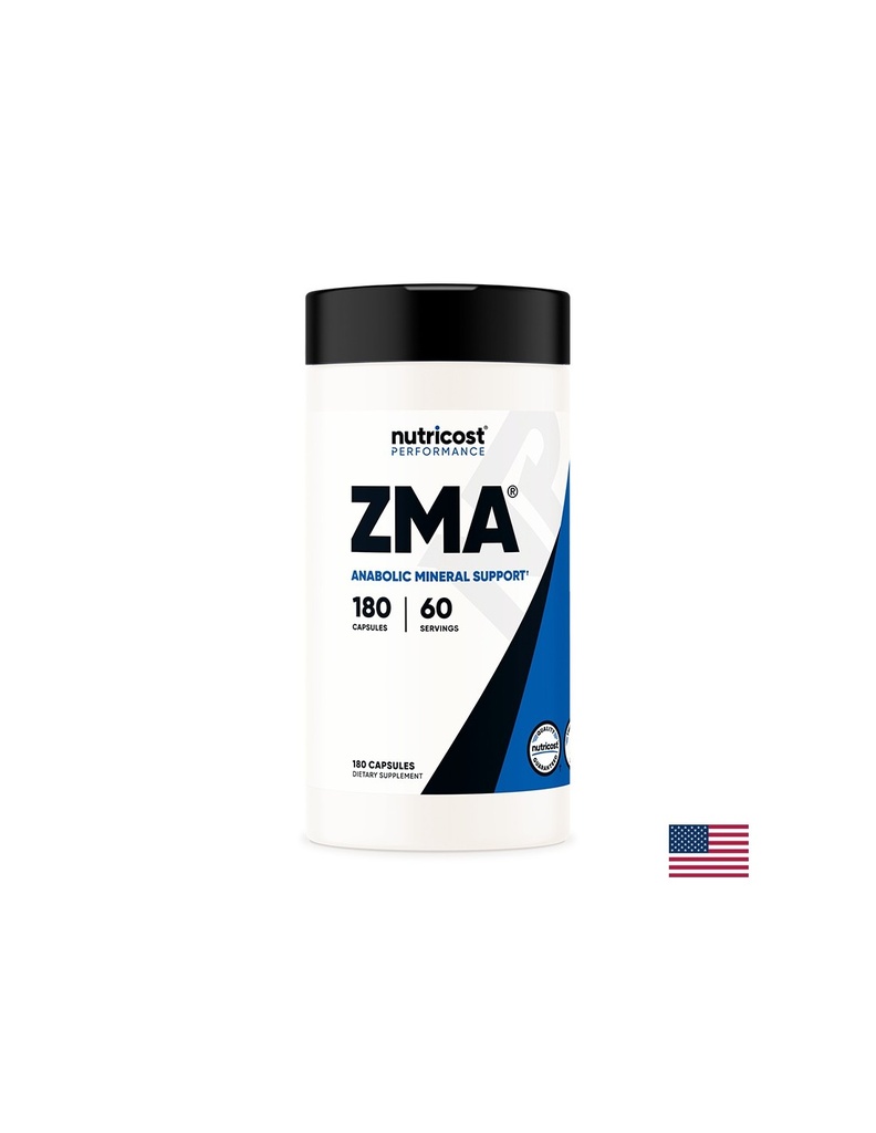 Цинк, магнезий и витамин В6 - ZMA, 180 капсули Nutricost
