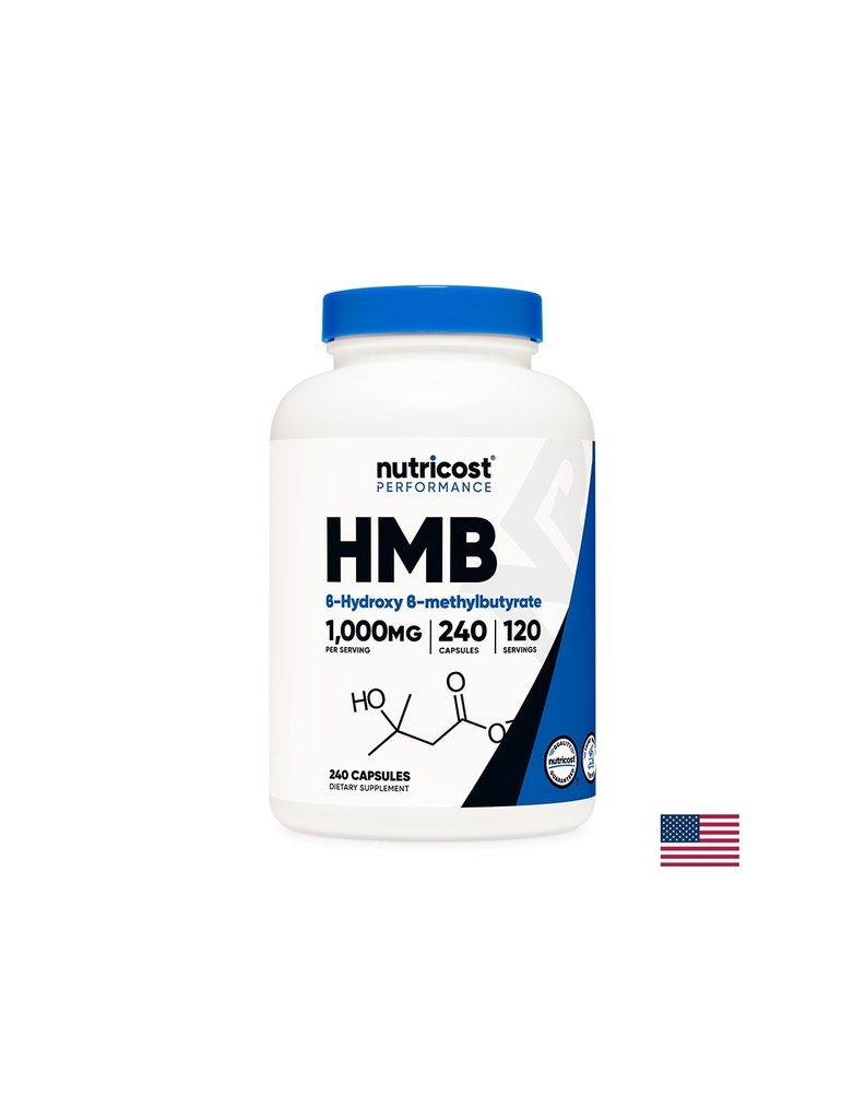 При активен спорт - HMB (Бета-хидрокси-бета-метилбутират), 500 mg/240 капсули, 120 дози Nutricost