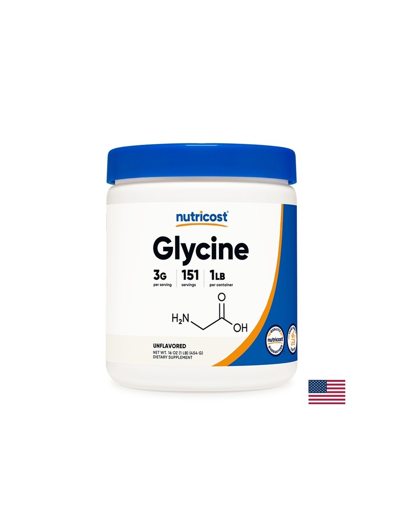 Нервна система и мускулна функция - Глицин, 454 g прах Nutricost