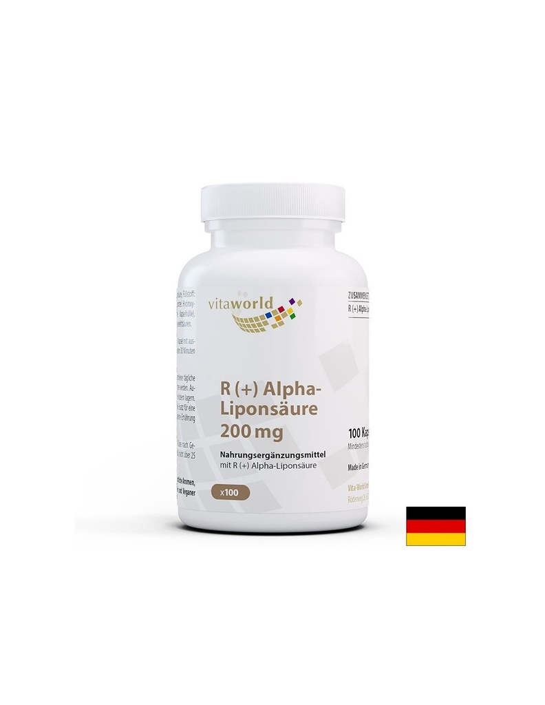 Метаболизъм и кръвна захар - R(+) Aлфа липоева киселина (R + Alpha-Liponsaure), 200 mg x 100 капсули