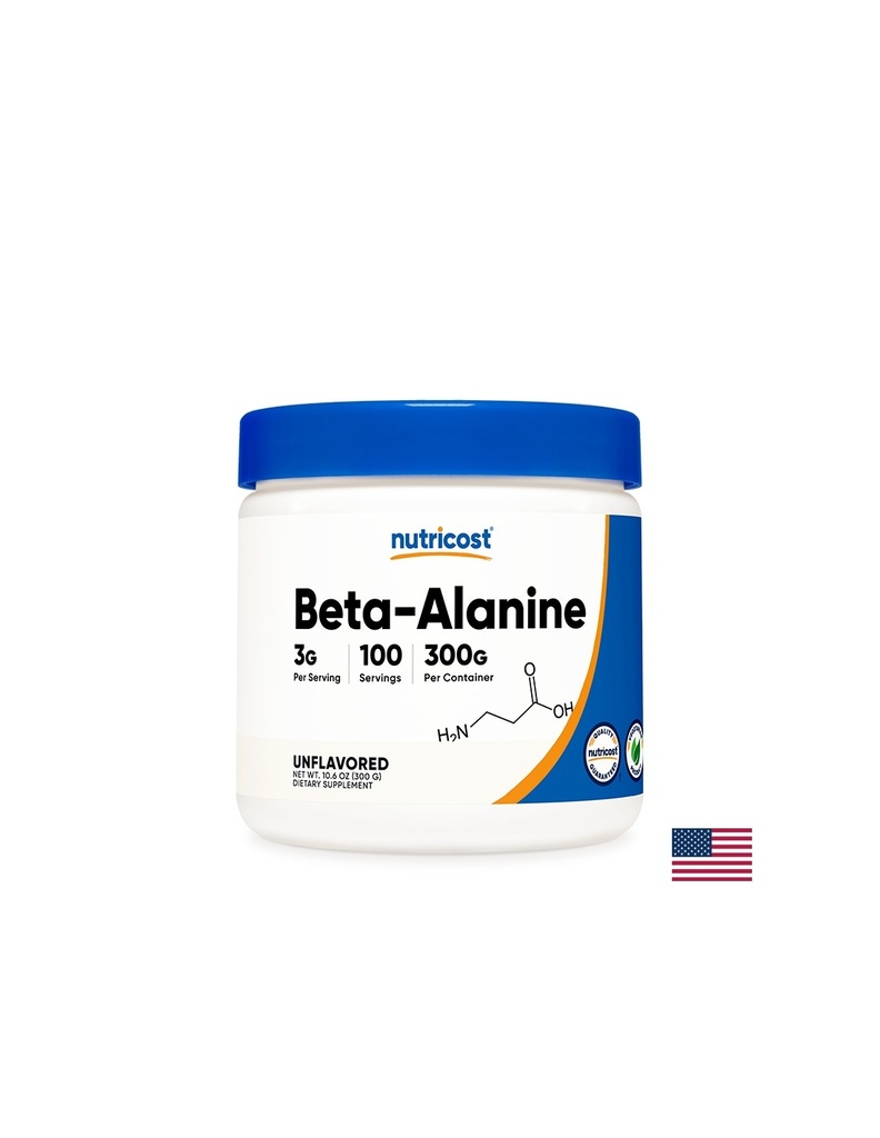 Сила и издръжливост - Бета аланин (Beta-Alanine), 300 g прах Nutricost