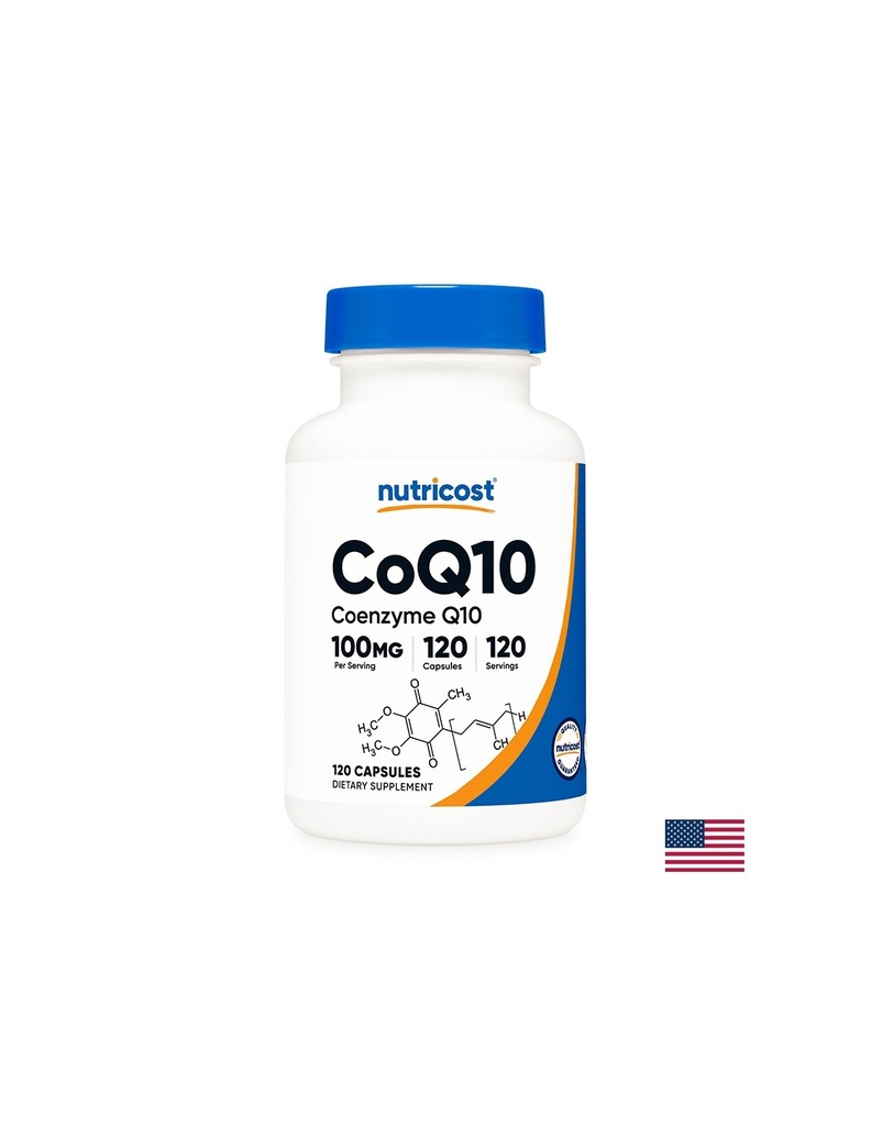 Енергия и здраво сърце -  Коензим Q10, 100 mg x 120 капсули Nutricost