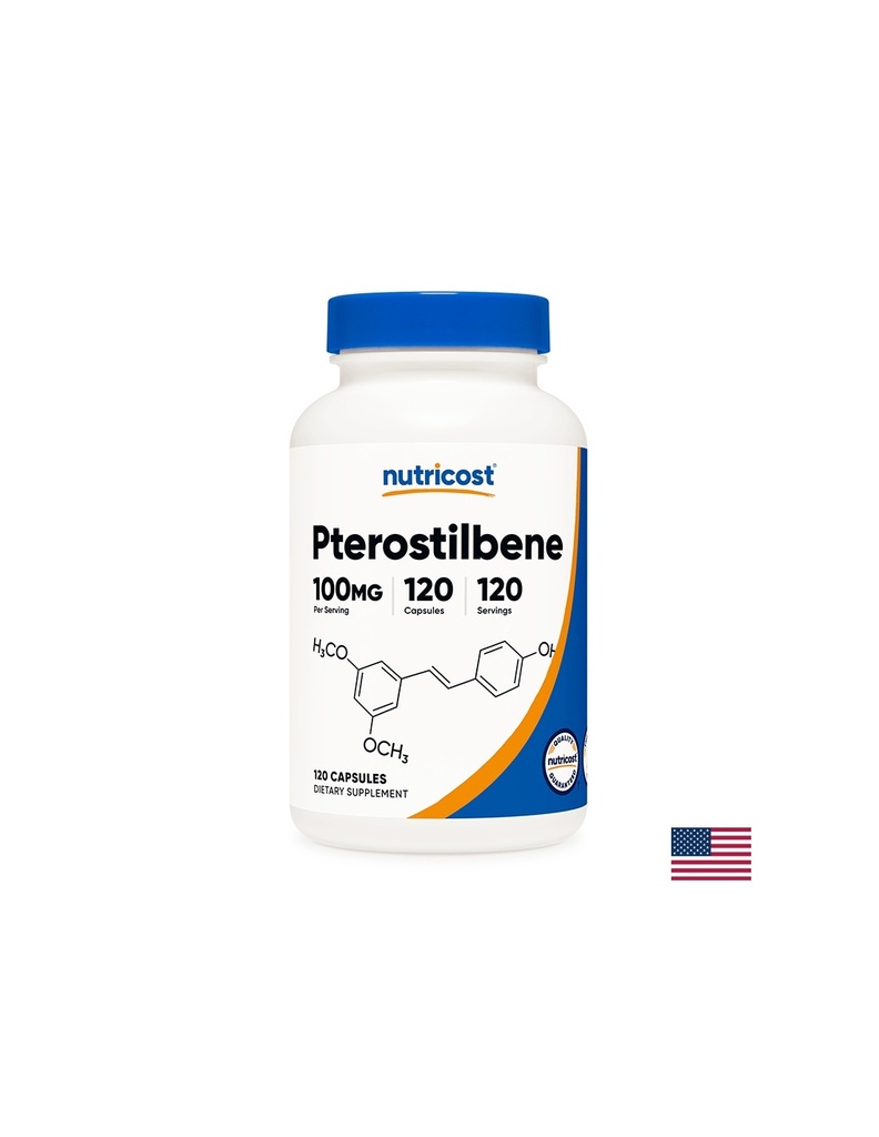 Мозъчна функция - Птеростилбен (Pterostilbene), 100 mg x 120 капсули Nutricost