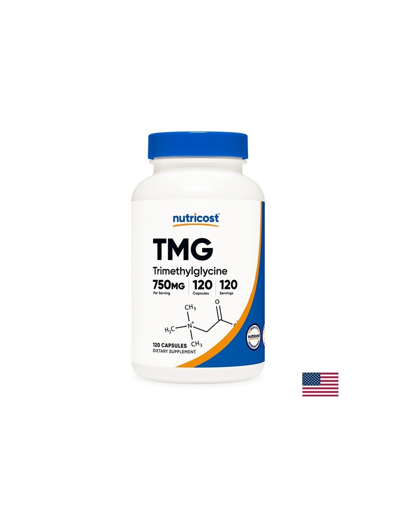 Нормализира нивата на хомоцистеина - TMG Бетаин анхидрид (триметилглицин), 750 mg х120 капсули Nutricost