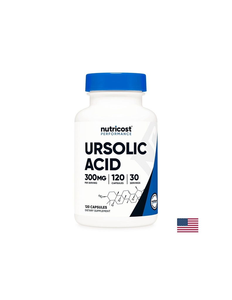 Мускулна функция - Урсолова киселина (Ursolic Acid), 120 капсули Nutricost