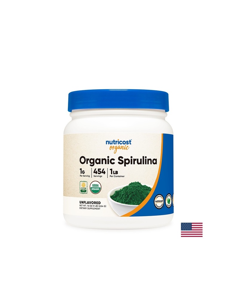 Детоксикация и имунитет - Спирулина Organic, 454 g прах Nutricost