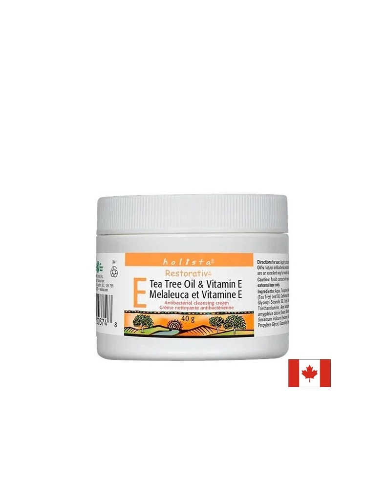 Антибактериален крем - Чаено дърво и Витамин Е Holista, 40 g Natural Factors