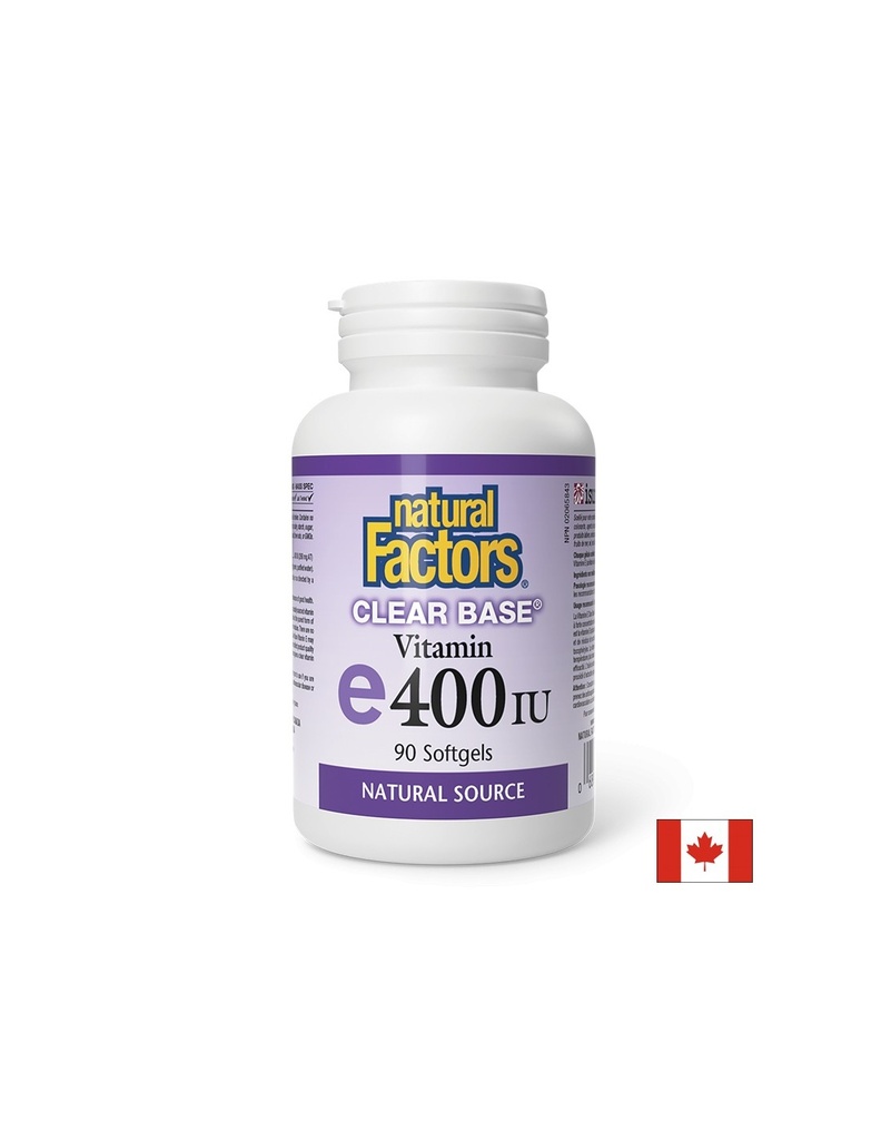 Антиоксидант - Витамин E Clear Base, 400 IU х 90 софтгел капсули Natural Factors