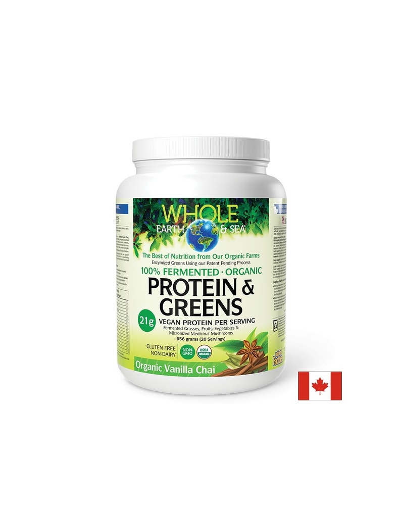 Органик ферментирали храни и медицински гъби - Whole earth and sea® - Източник на протеин и антиоксиданти, 656 g, прах