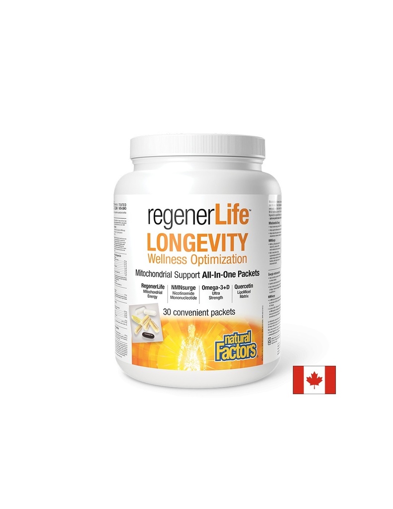 В подкрепа на клетъчното здраве - Rеgener Life™ Longevity, 30 пакетчета Natural Factors