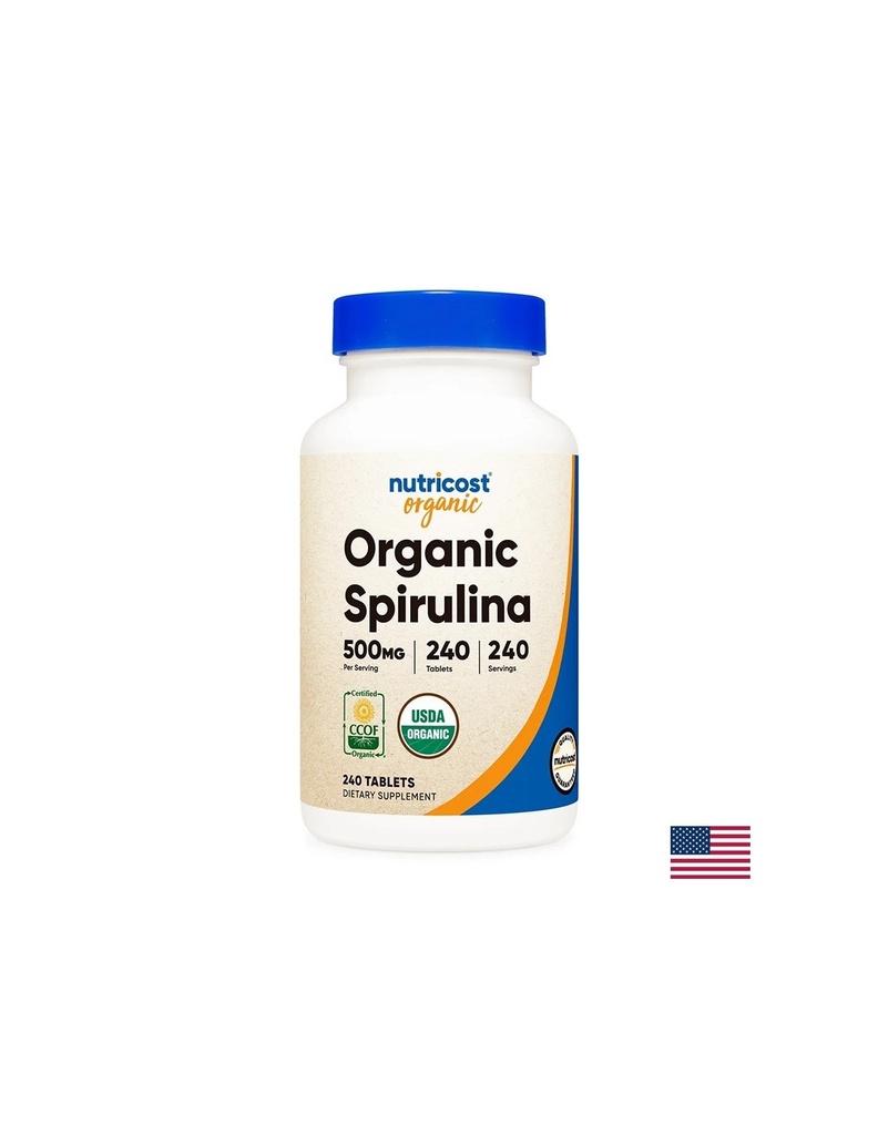 Детоксикация и имунитет - Спирулина organic, 240 таблетки Nutricost