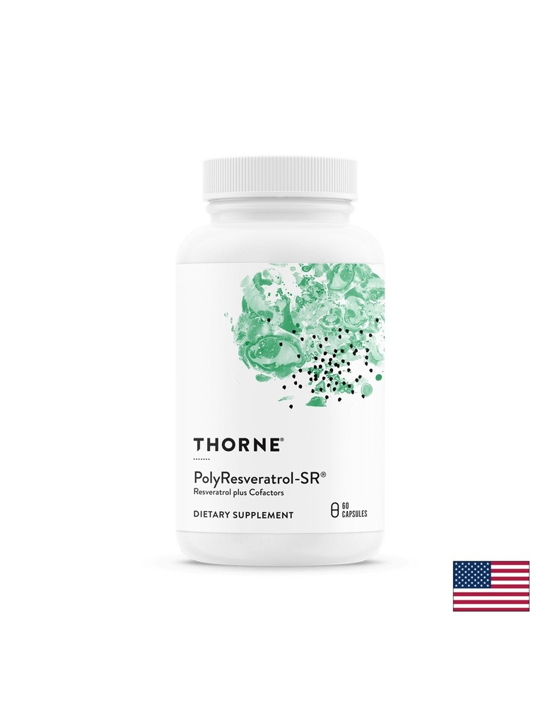 Антиоксидант - PolyResveratrol- SR® Ресвератрол + кофактори, 60 капсули с удължено освобождаване Thorne