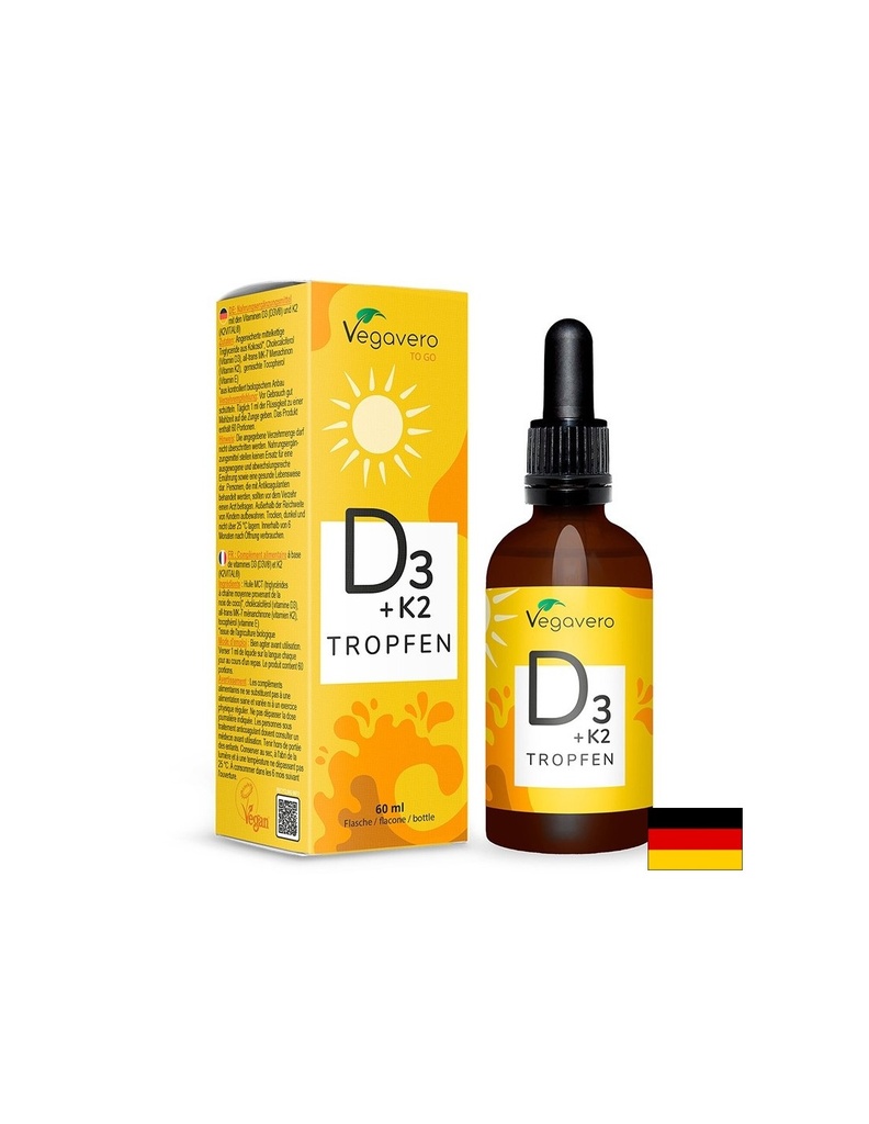Кости и зъби - Витамин D3 + K2, 60 ml капки