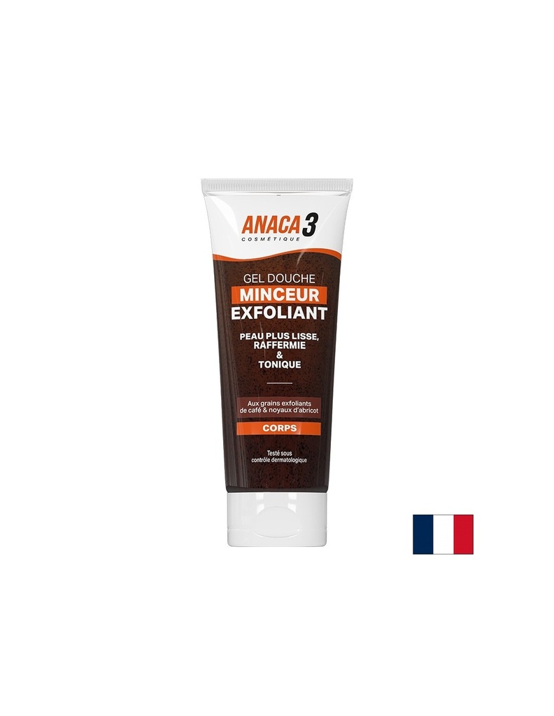 Ексфолиращ душ-гел срещу целулит и стрии Анака3 - С прах от семена на кайсия, 220 ml