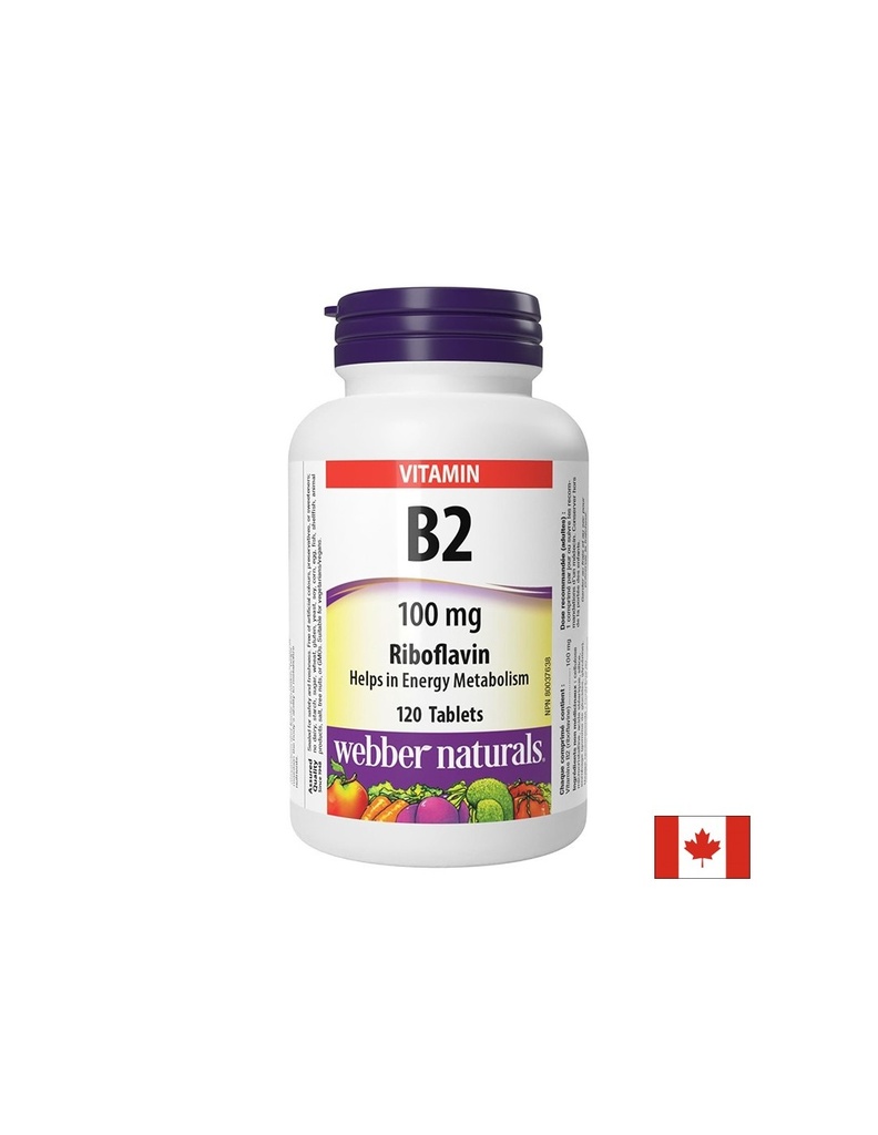 Витамин B2 (рибофлавин) - За енергия и здрава кожа, 100 mg х 120 таблетки