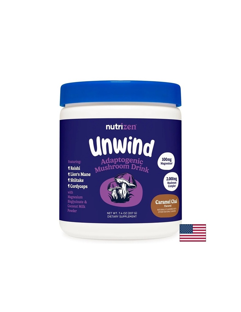 Рейши + Лъвска грива + Магнезий – Психическо спокойствие и емоционален баланс, 207 g прах с вкус на карамел