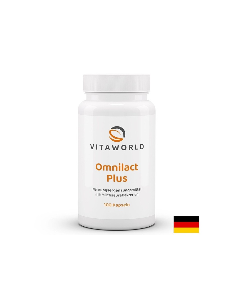 Omnilact Plus – 10 щама пробиотици + пребиотици за чревен баланс, 100 капсули