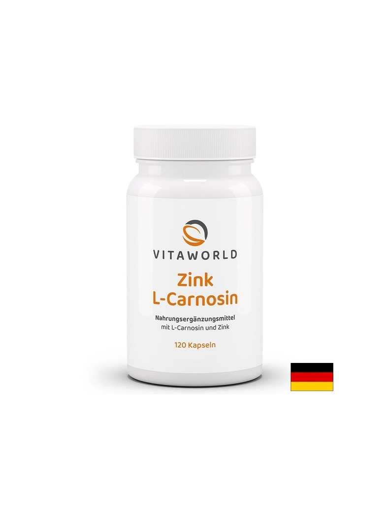 Цинк (бисглицинат) 15 mg + L-Карнозин 300 mg – За имунитет и клетъчна защита, 120 капсули