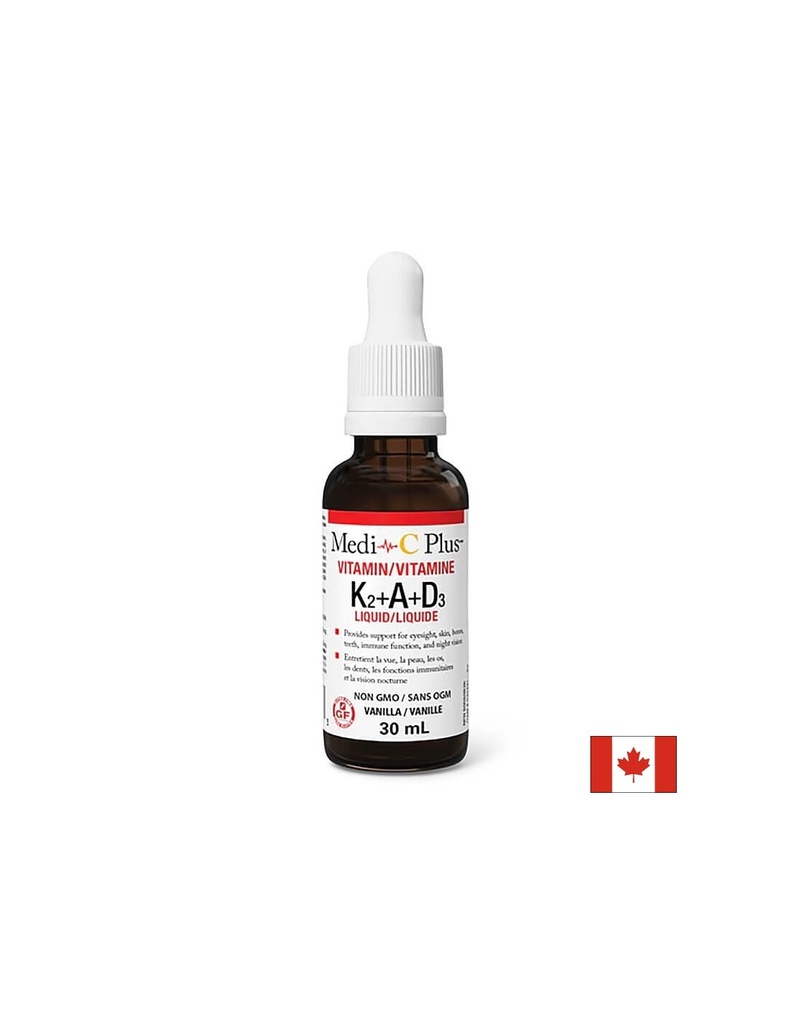 Здрави кости и превенция на остеопороза - Витамин К2+ А+ D3, 30 ml Natural Factors