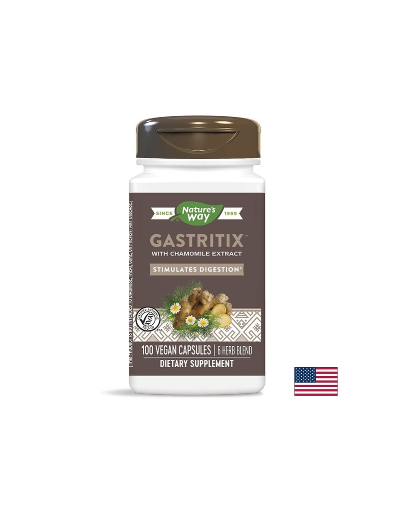 Gastritix™ - Гастритикс™ – билкова формула срещу газове и подут корем, 100 капсули Nature’s Way