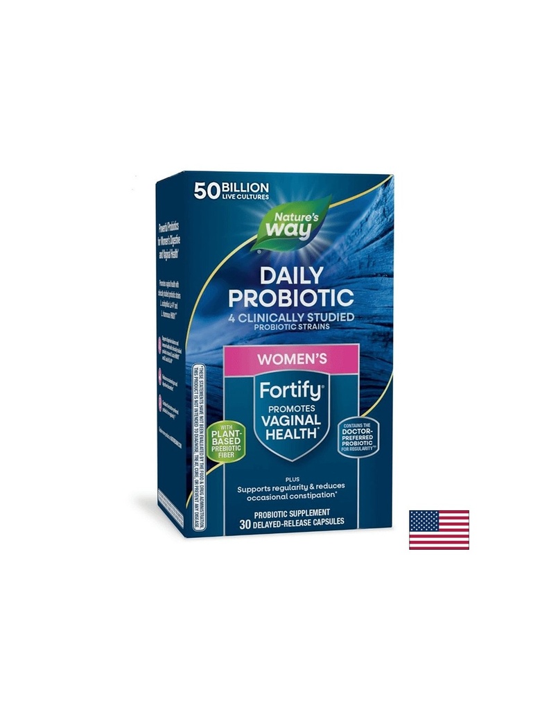 Пробиотик + пребиотици за жени – високо дозирани - Fortify Women‘s Probiotic, 50 млрд. активни пробиотици, 30 капсули