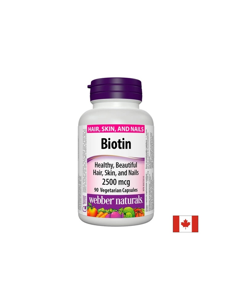 Biotin / Биотин, 2500 µg, 90 капсули Webber Naturals