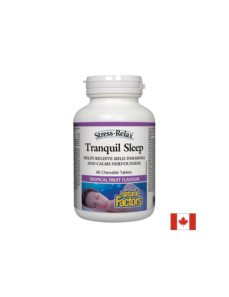 Stress-Relax® Tranquil Sleep х 60 дъвчащи таблетки (при безсъние и стрес) Natural Factors