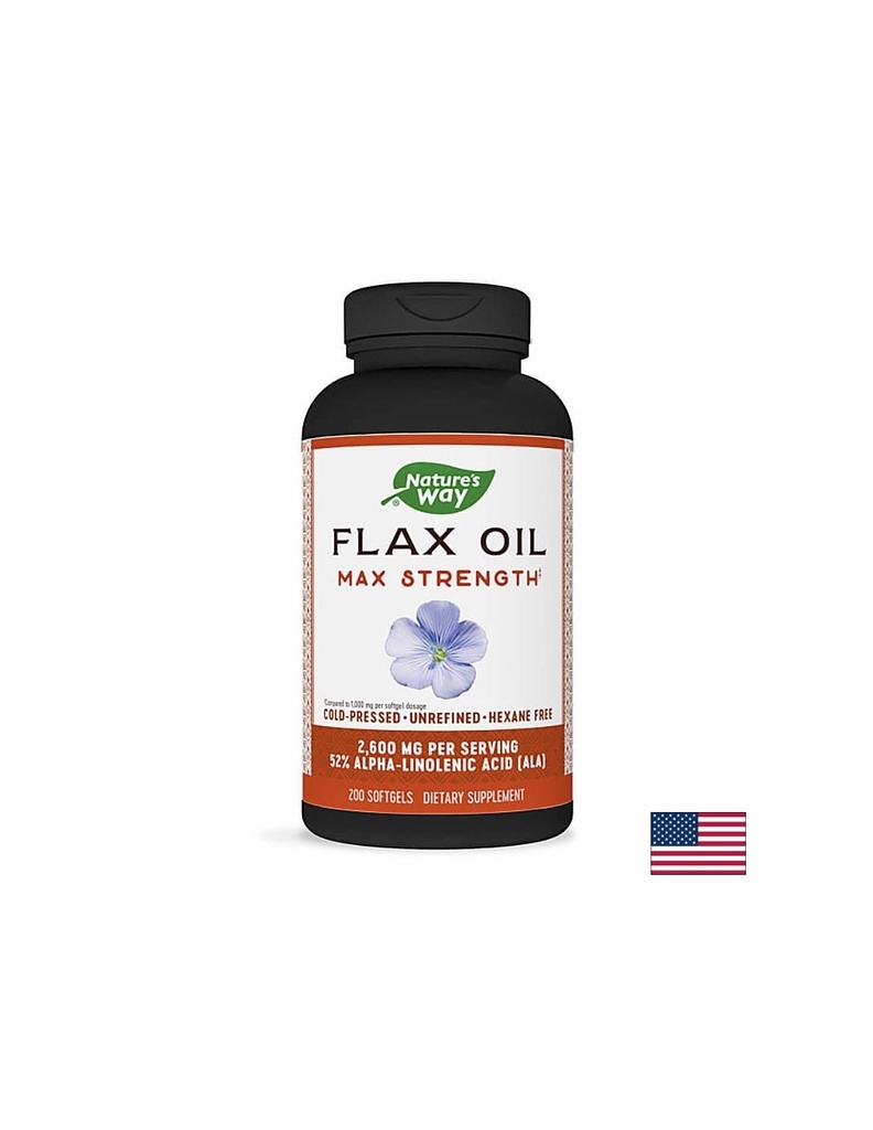 Flax Oil Max Strenght 57% ALA/ Ленено масло 1300 mg х 200 капсули Nature’s Way