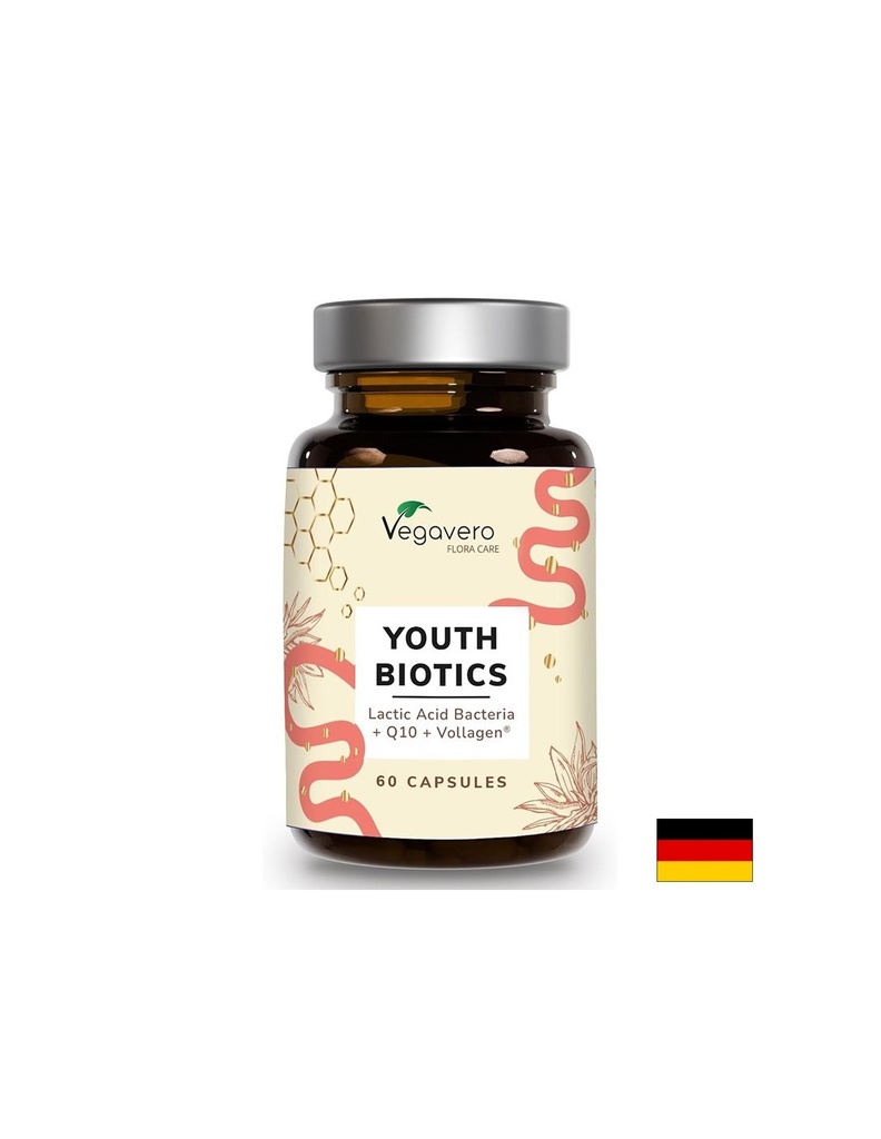 Youth Biotics – Пробиотици, Q10 и хиалуронова киселина за млада кожа и тонус, 60 капсули