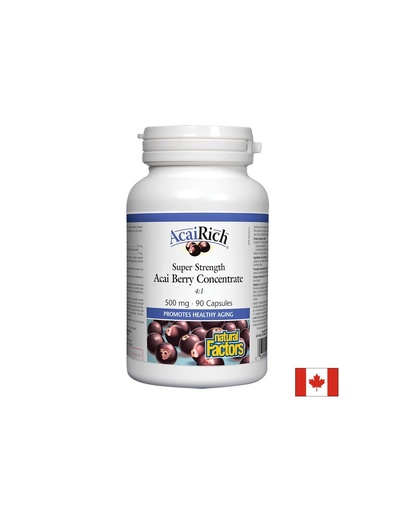[4530 NF] AcaiRich® Acai Berry Concentrate 4:1/ Акай 500 mg x 90 капсули Natural Factors
