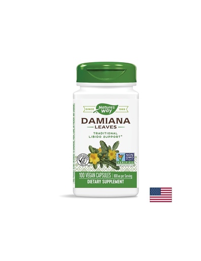 [12200] Damiana Leaves/ Дамиана (лист) 400 mg х 100 капсули Nature’s Way