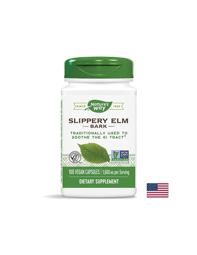 [17100] Slippery Elm Bark - Червен бряст (кора) - При раздразнения на стомашната лигавица, 400 mg, 100 капсули Nature’s Way