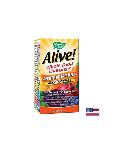 [14925] Alive! Multi-Vitamin / Алайв! Мултивитамини х 30 таблетки Nature’s Way