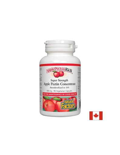 [4526 NF] Apple Pectin Concentrate - Ябълков пектин супер концентрат, 500 mg, 90 капсули Natural Factors