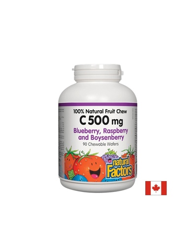 [1326 NF] Vitamin C/ Витамин С 500 mg х 90 дъвчащи таблетки с вкус на горски плодове Natural Factors