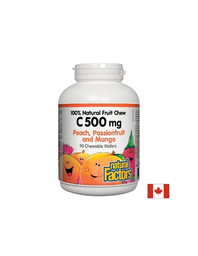 [1324 NF] Vitamin C/ Витамин С 500 mg х 90 дъвчащи таблетки с вкус на тропически плодове Natural Factors