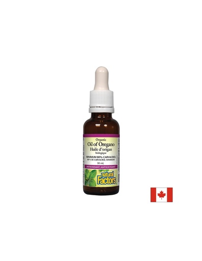 [4571 NF] Риган масло, органик - Oil of Oregano Organic 30 mg, 187 дози, 30 ml Natural Factors