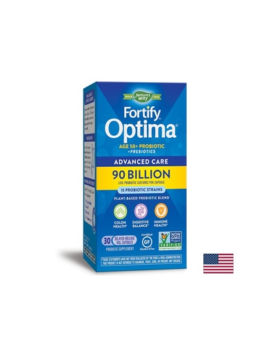 [15785] Fortify Optima® Advanced Care Age 50+ Фортифай Оптима пробиотик + пребиотици, 90 милиарда активни пробиотици, 30 капсули Nature’s Way